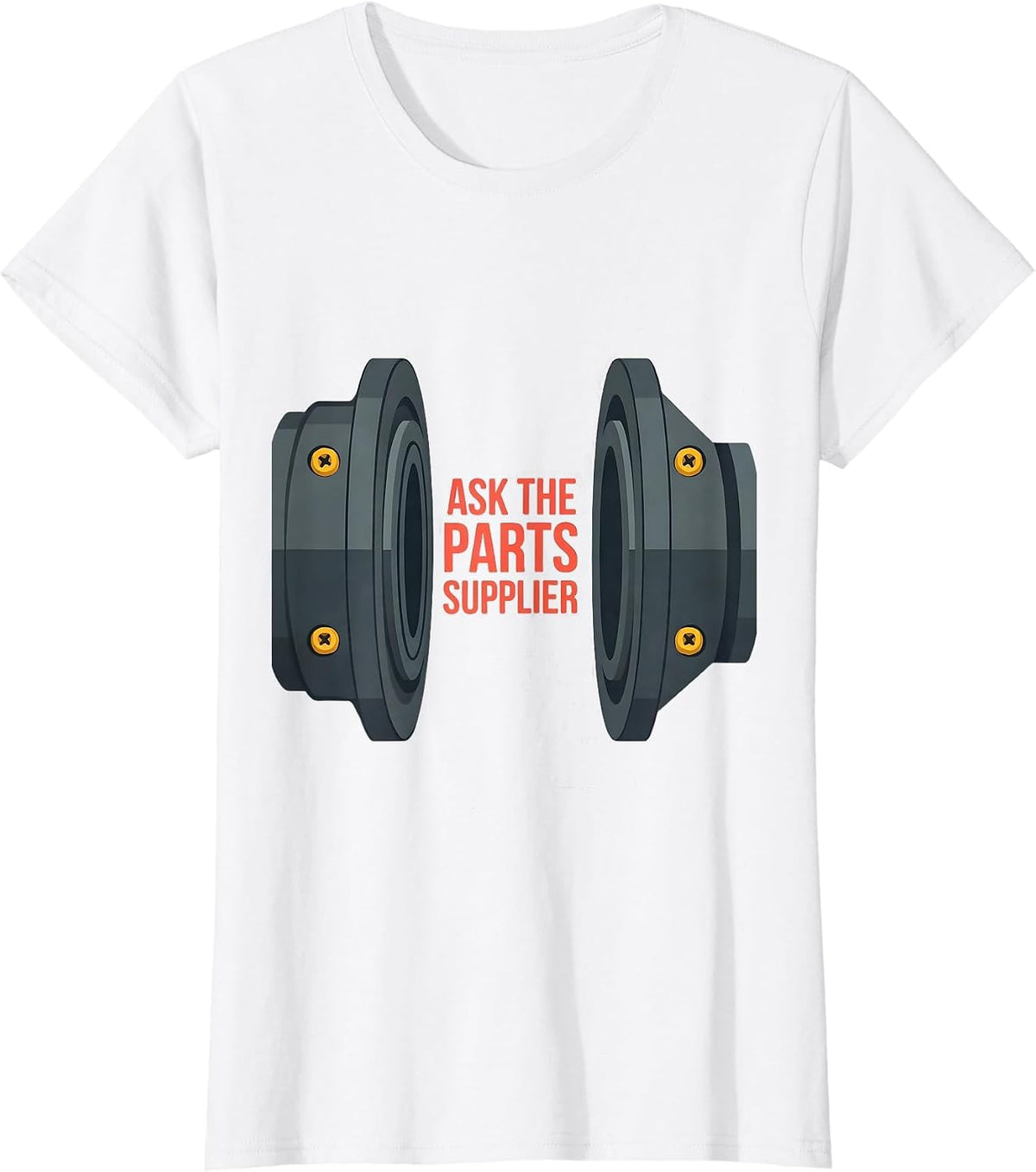 Women's Ask The Parts Supplier Funny Mechanic Skeleton Auto Repair T-Shirt - White