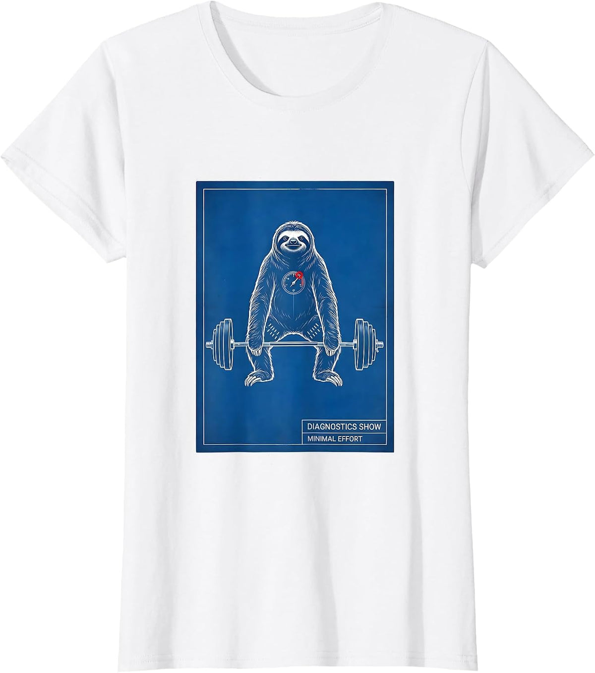 Women's Diagnostics Show Minimal Effort Funny Gym Weightlifting T-Shirt - White