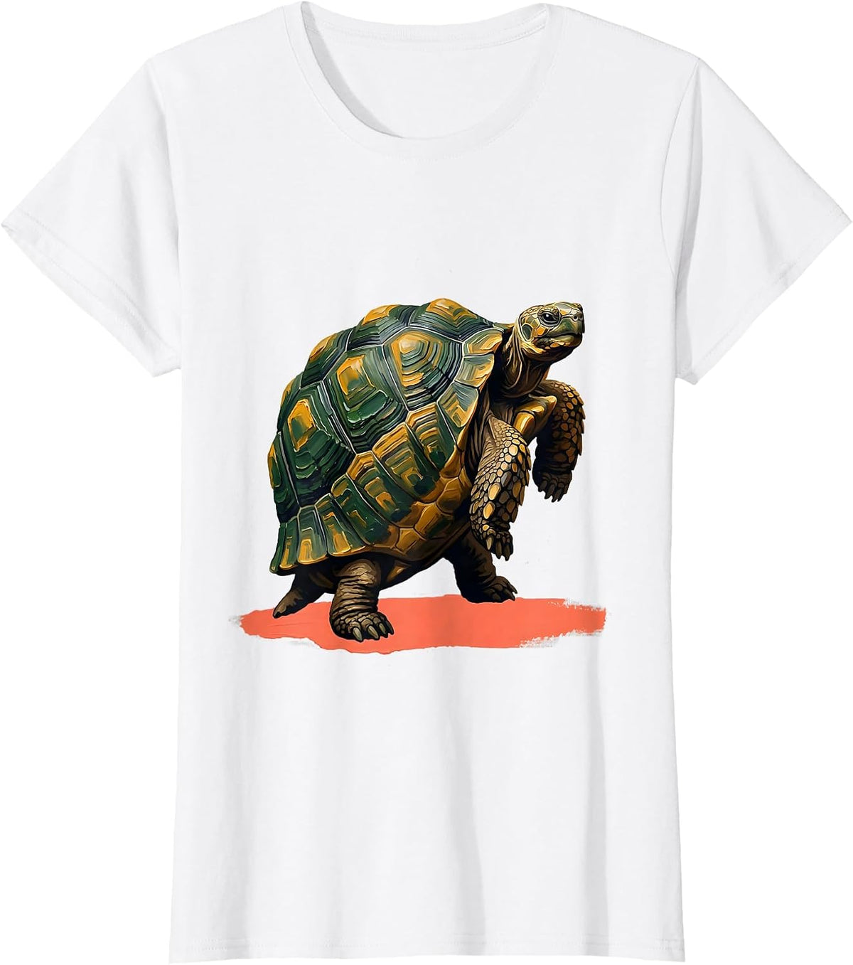Compact Tortoise Throne Gouache Poster Pet Lover Humor T-Shirt - White