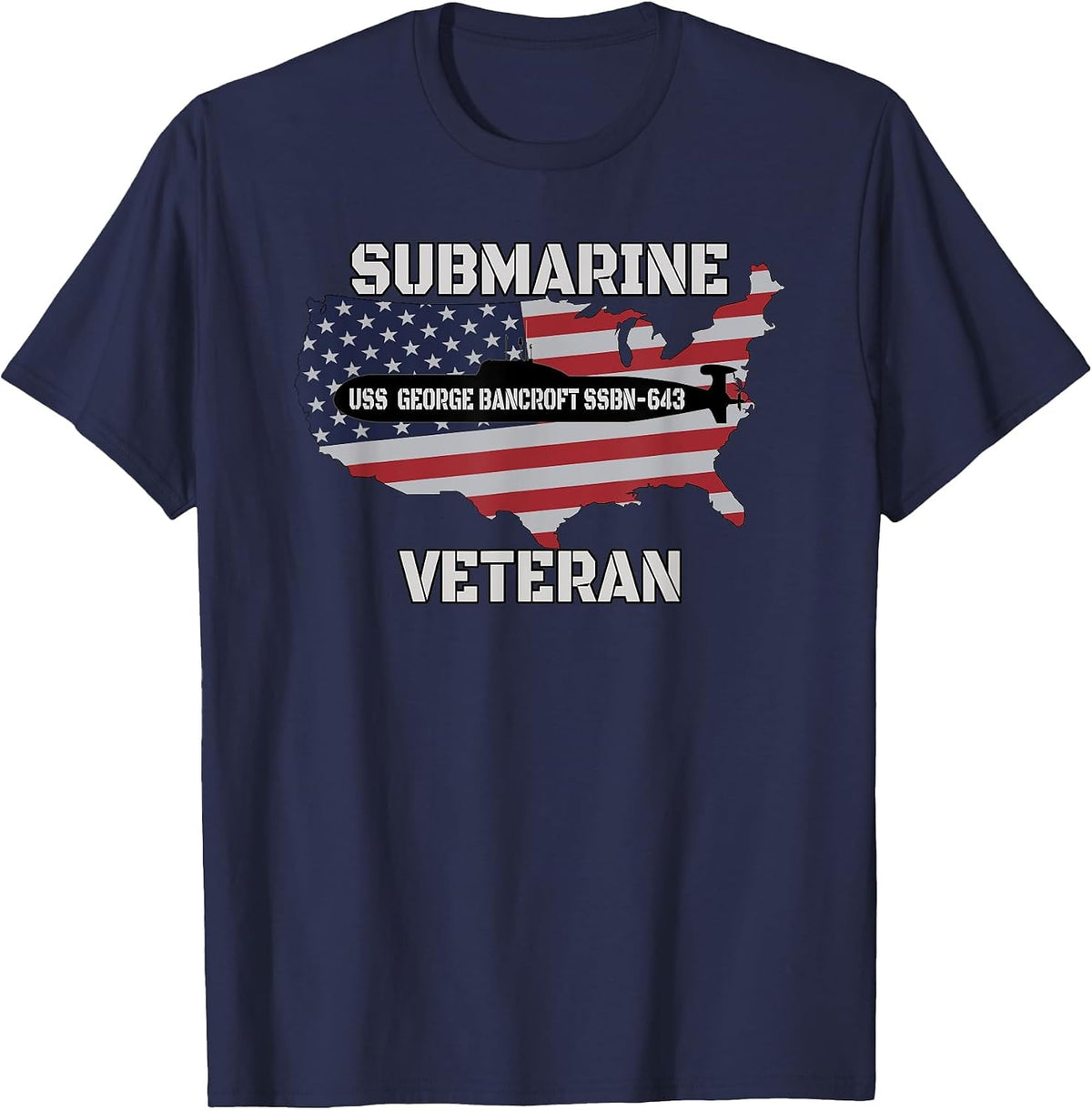 USS Bancroft SSBN-643 Submarine Veterans Day Father Grandpa T-Shirt - Navy Blue