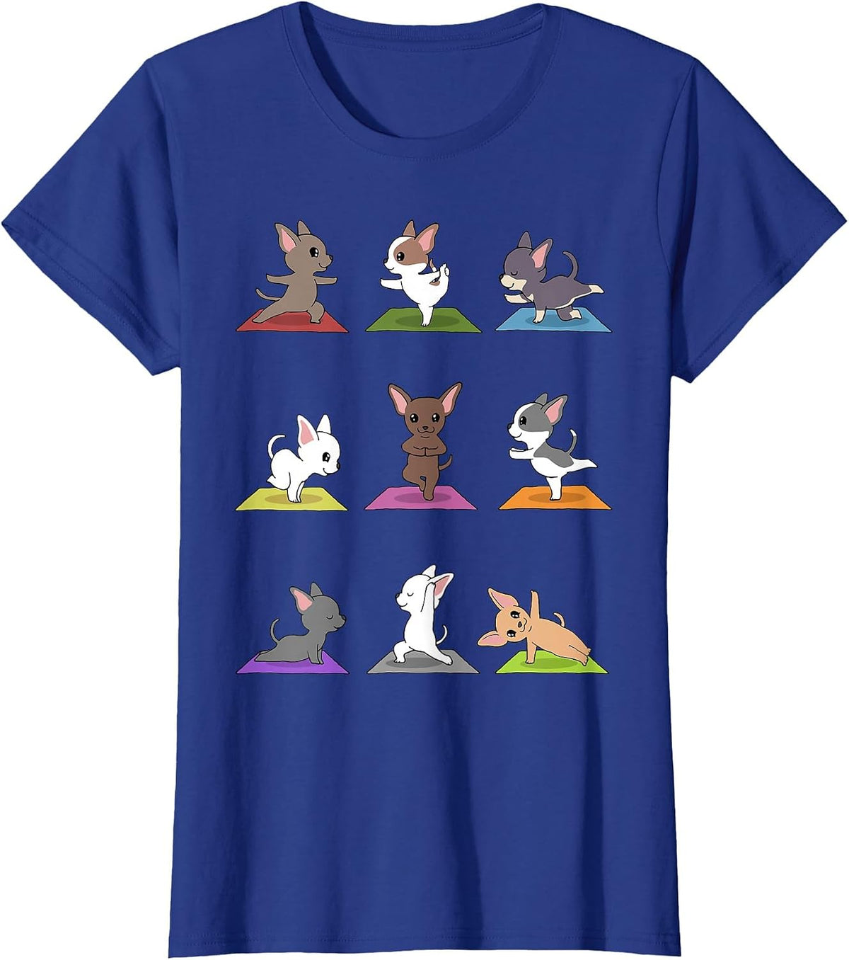 Chihuahua Yoga for a Yoga Workout Fan T-Shirt - Royal Blue