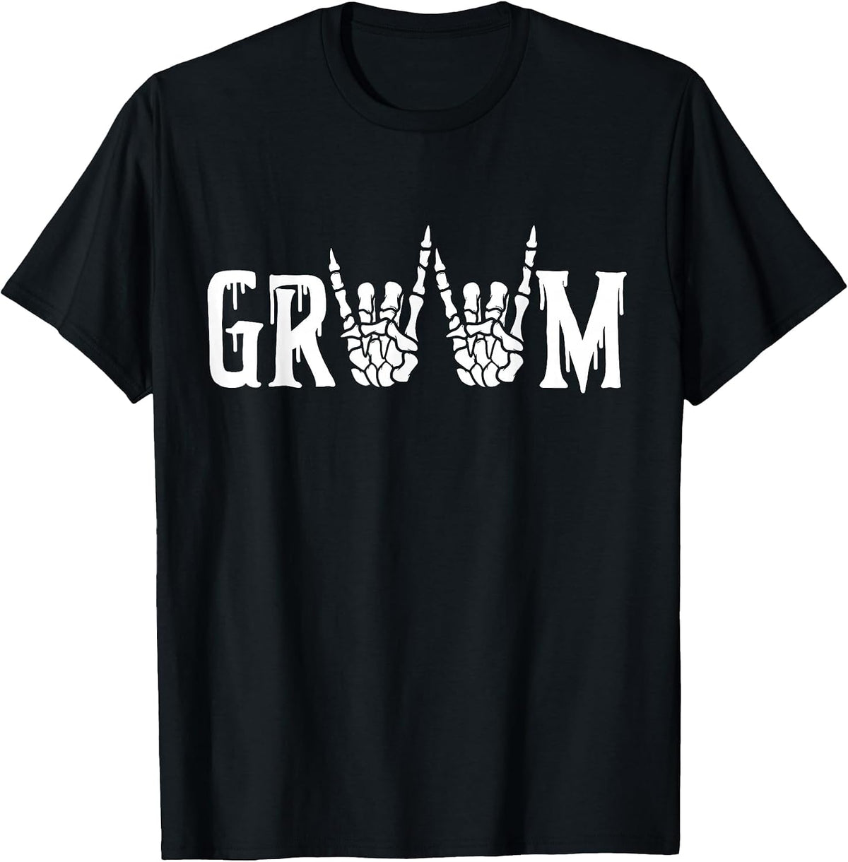 Gothic Skeleton Groom Wedding Just Married Spooky Halloween T-Shirt - Black