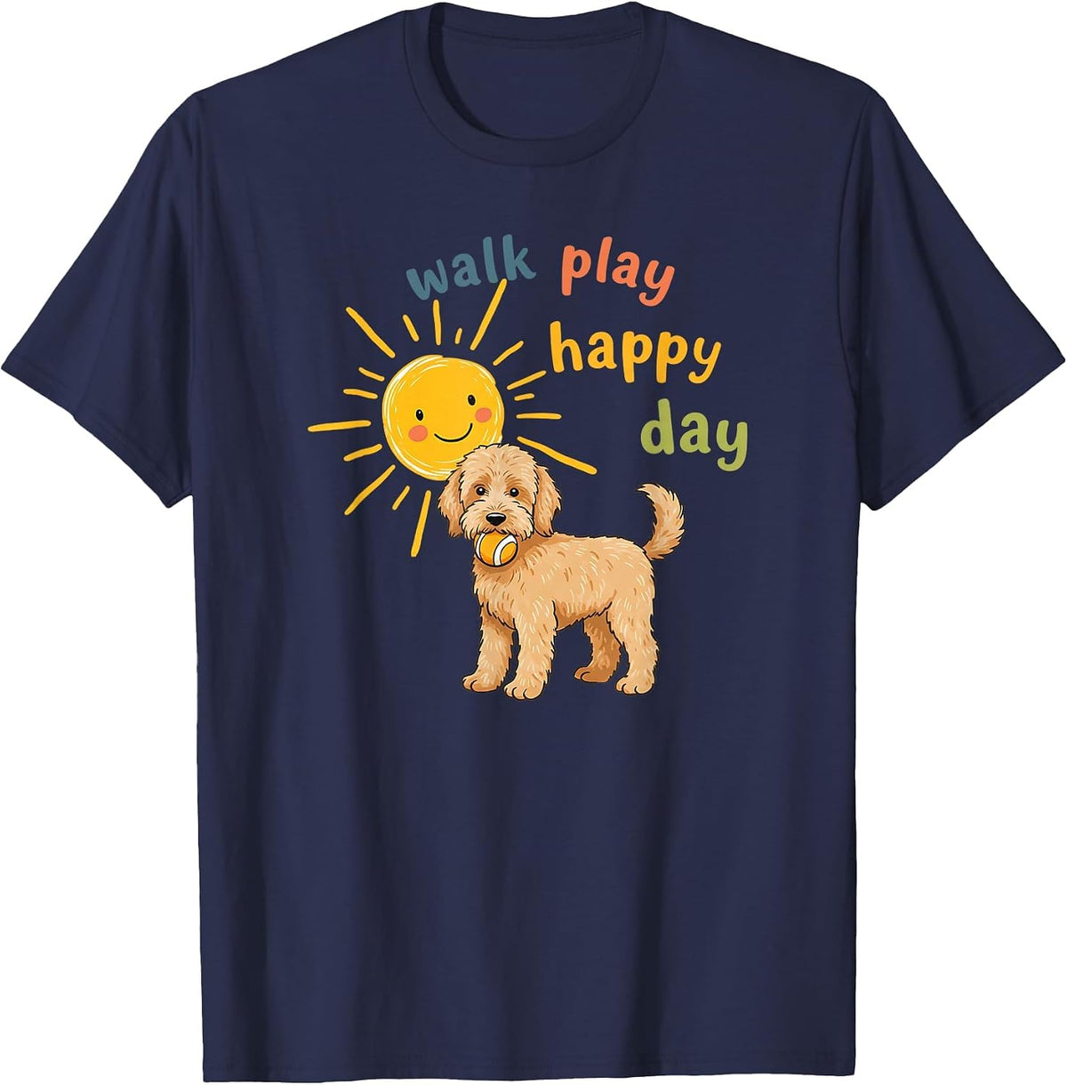 Golden Doodle Dog, Cockapoo, Poodle, Dog Lover T-Shirt - Navy Blue