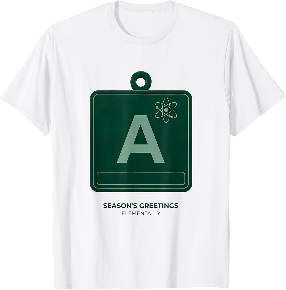 Men's Season's Greetings Elementally Funny Chemistry Nerd Humor T-Shirt - White