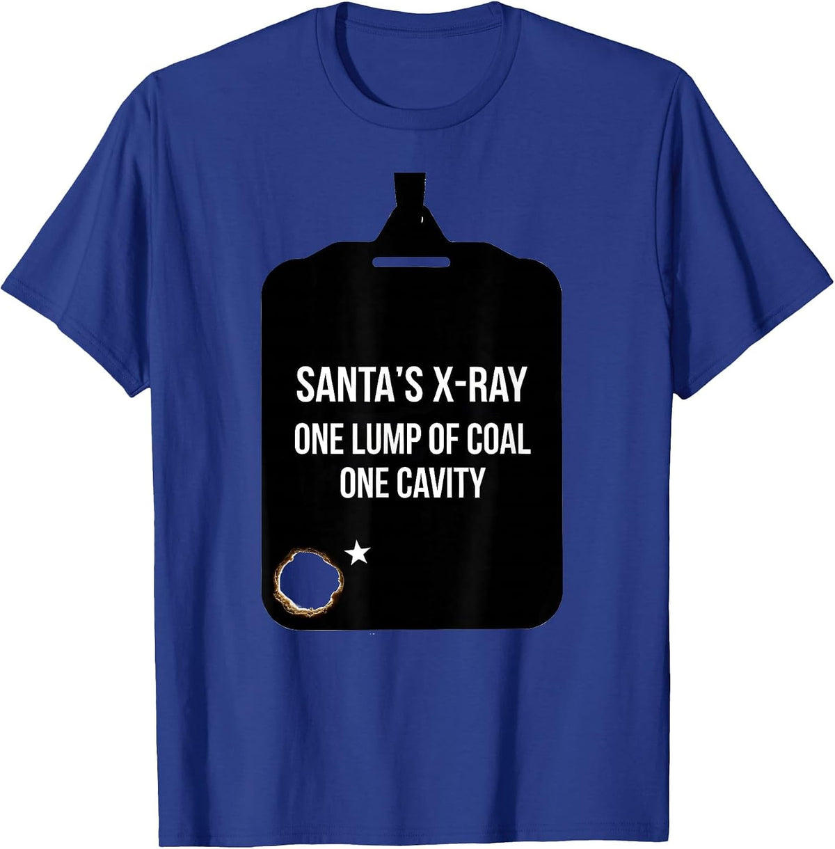 Santa's X-Ray: One Lump of Coal, One Cavity Dental T-Shirt - Royal Blue