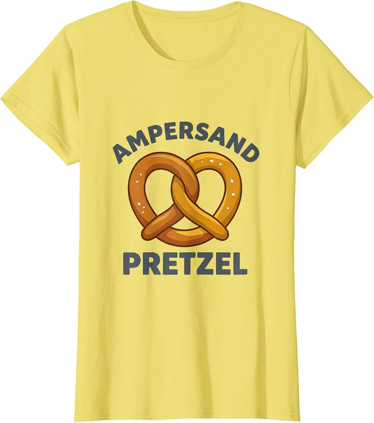 Women's Ampersand Pretzel Funny Grammar Teacher English Pun Humor T-Shirt - Lemon Yellow