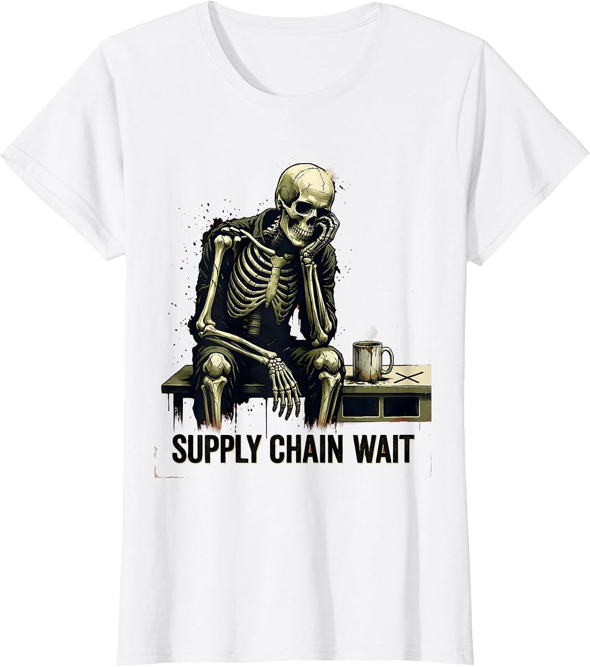 Supply Chain Wait Distressed Auto Mechanic Men Auto T-Shirt - White