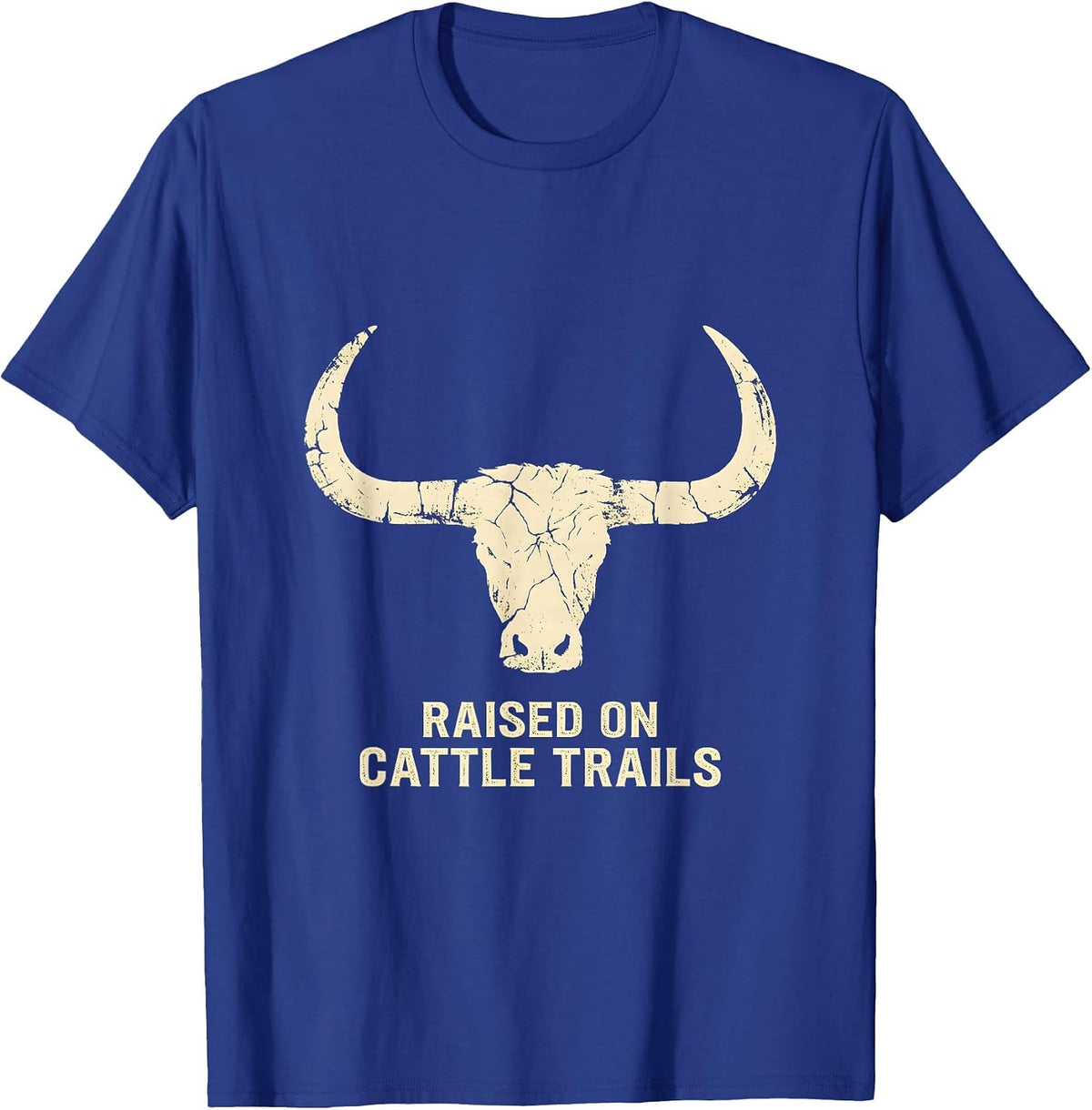 Raised On Cattle Trails Boho Western Cowboy Heritage Pride T-Shirt - Royal Blue