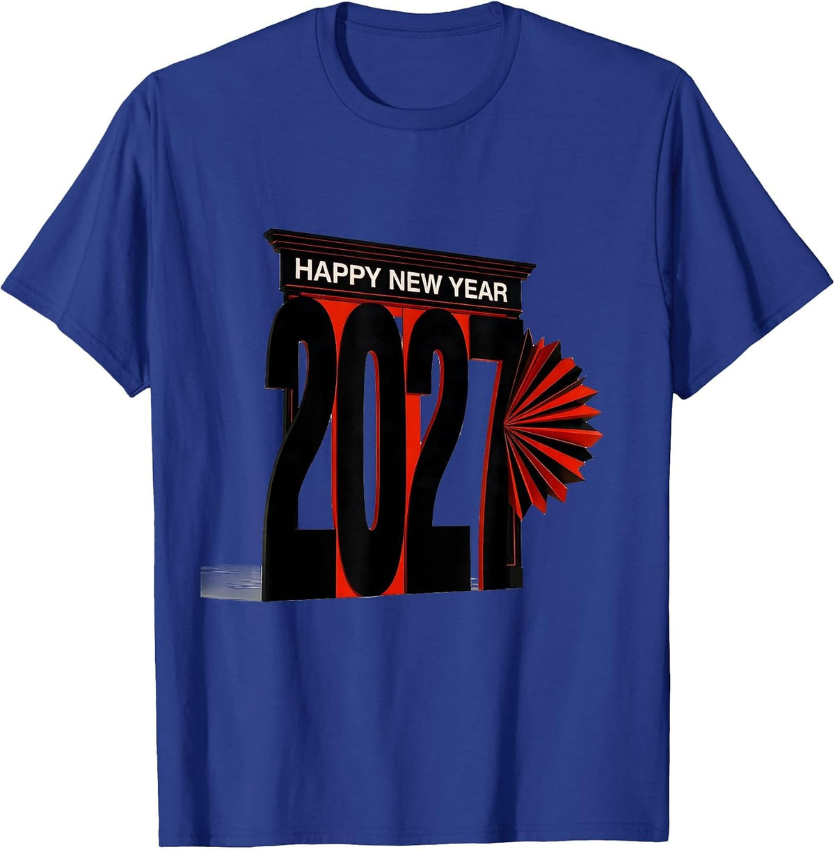 Happy New Year 2027 Minimalist Party Family Matching T-Shirt - Royal Blue