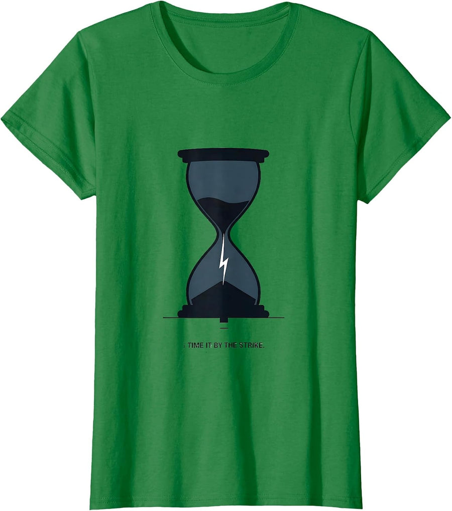 Women's I Time It By The Strike Bold Minimalist Lightning Bolt T-Shirt - Kelly Green