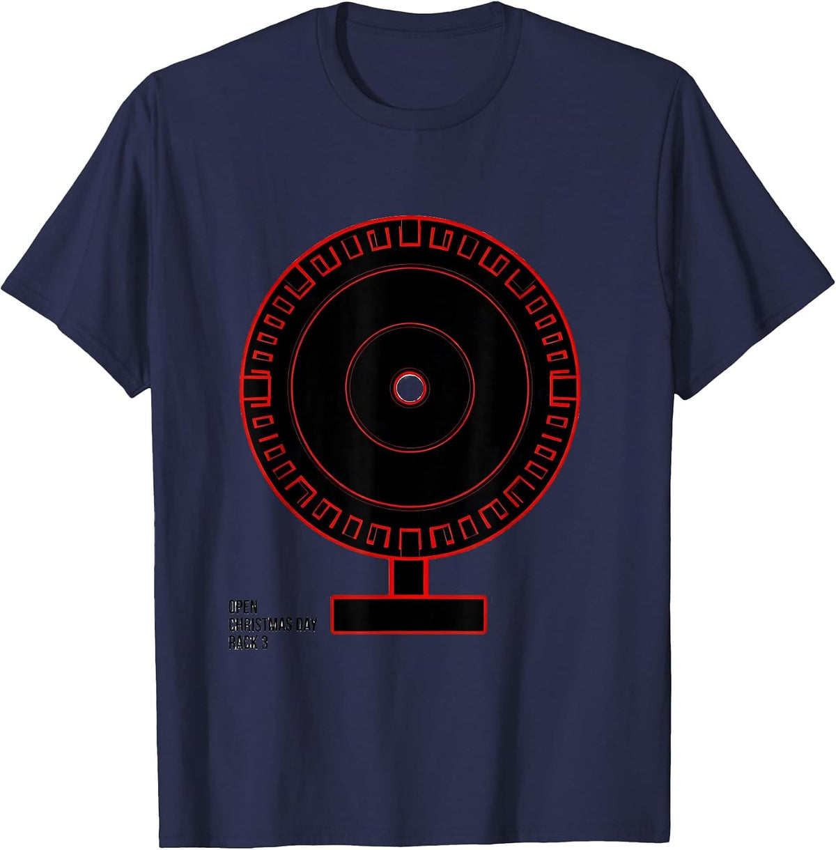 Men's Open Christmas Day, Rack 3 Funny Gym Weightlifting Christmas T-Shirt - Navy Blue