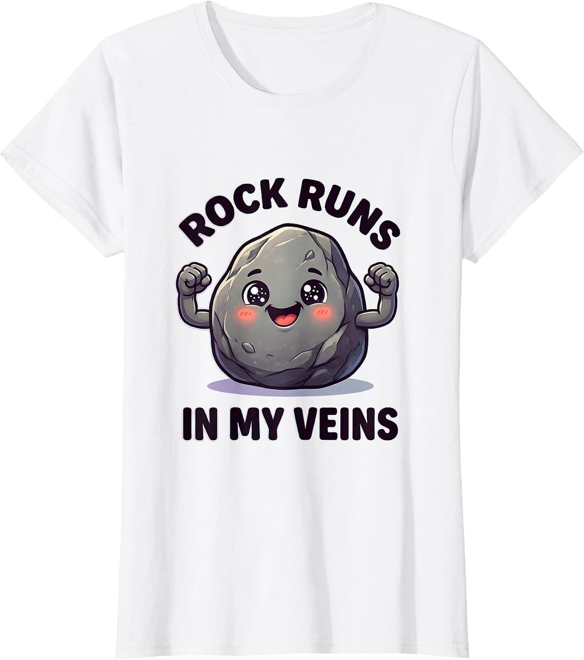 Rock Runs In My Veins Music Lover Design T-Shirt - White