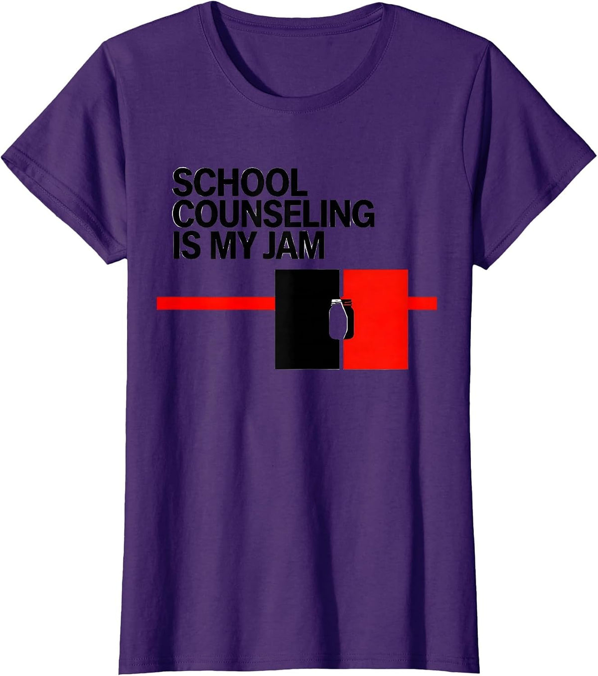 Women's School Counseling Is My Jam Funny School Counselor Back T-Shirt - Purple