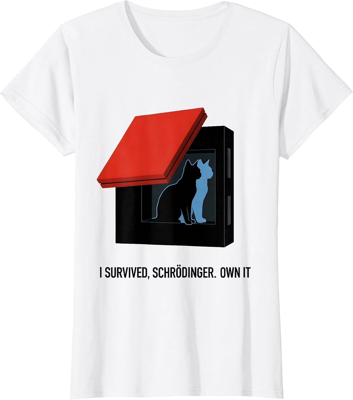 I Survived, Schrödinger Own It Bauhaus Modernist Science T-Shirt - White
