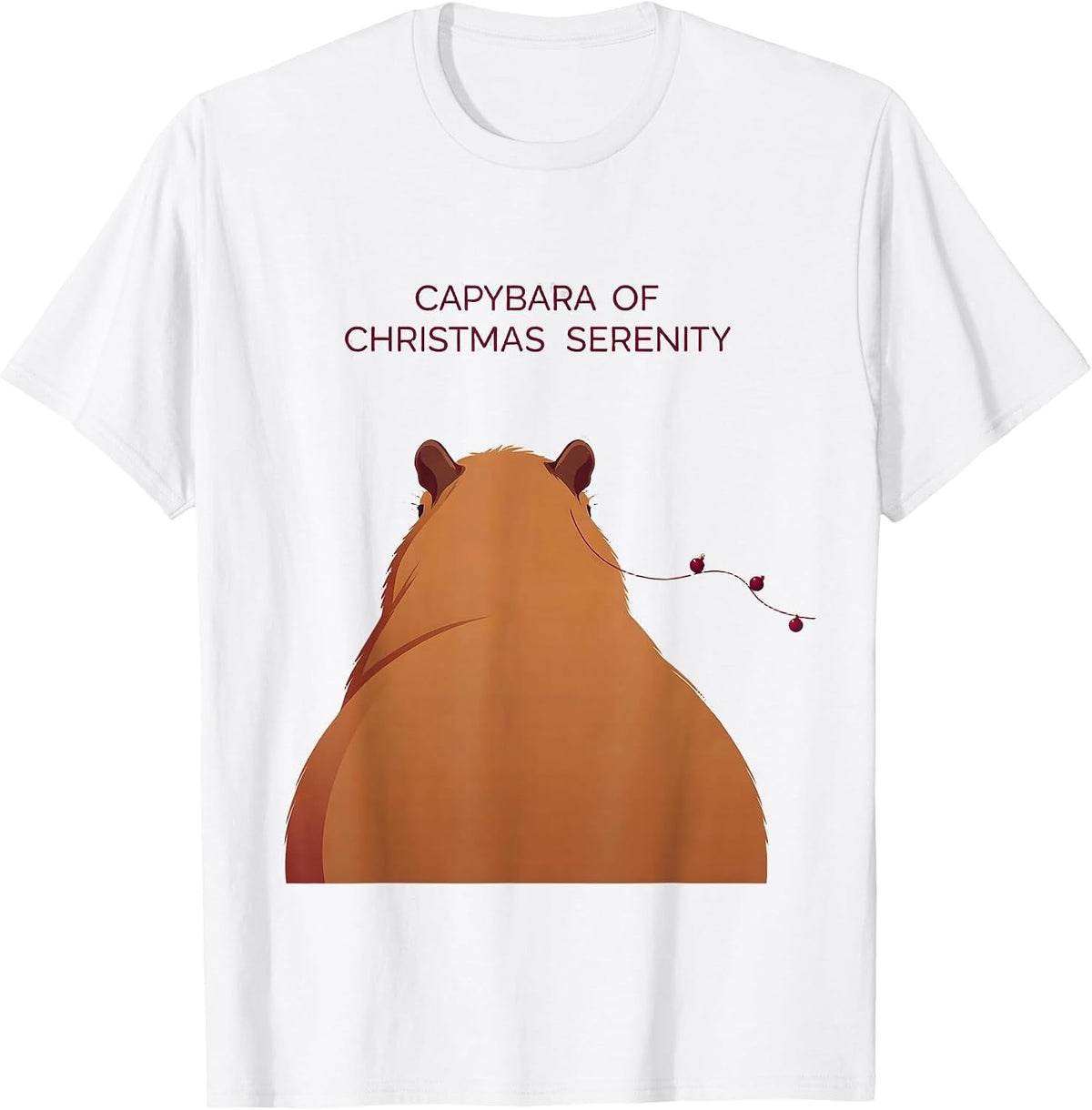 Men's Capybara Of Christmas Serenity Whimsical Pun Animal Lover T-Shirt - White