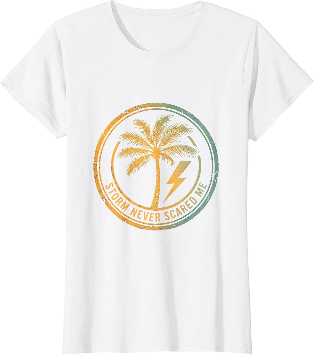 Women's Storm Never Scared Me Thunder Bold Design T-Shirt - White