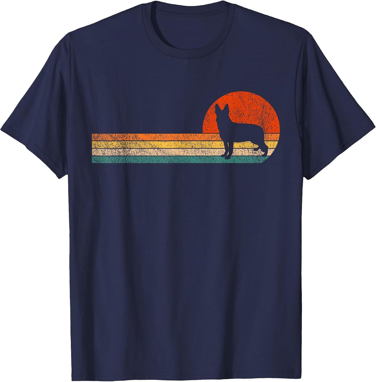 Funny German Shepherd Dog Owner Retro Vintage T-Shirt - Navy Blue