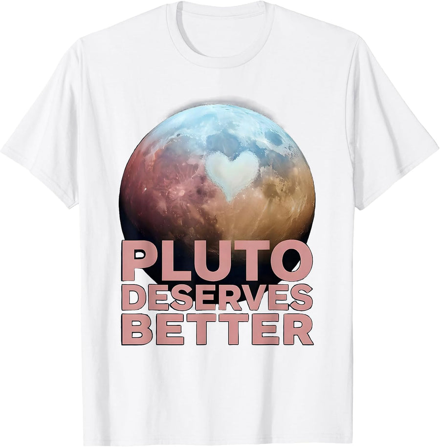 Men's Pluto Deserves Better Space Advocacy Design T-Shirt - White
