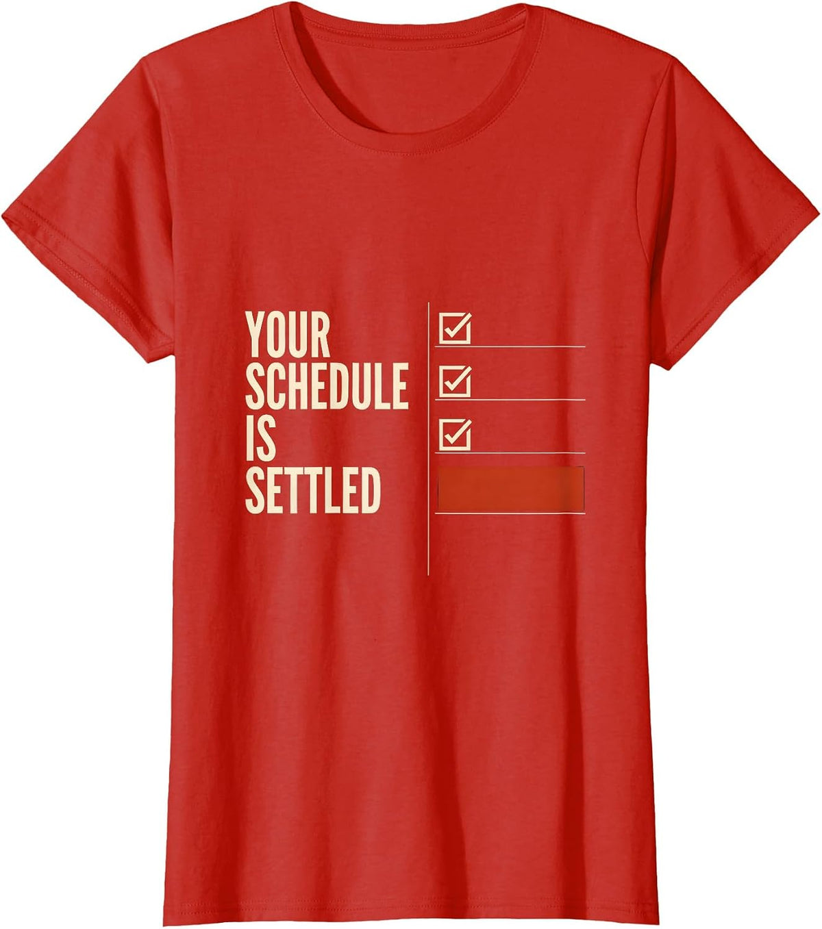 Women's Your Schedule Is Settled Groovy Funny School Counselor T-Shirt - Red
