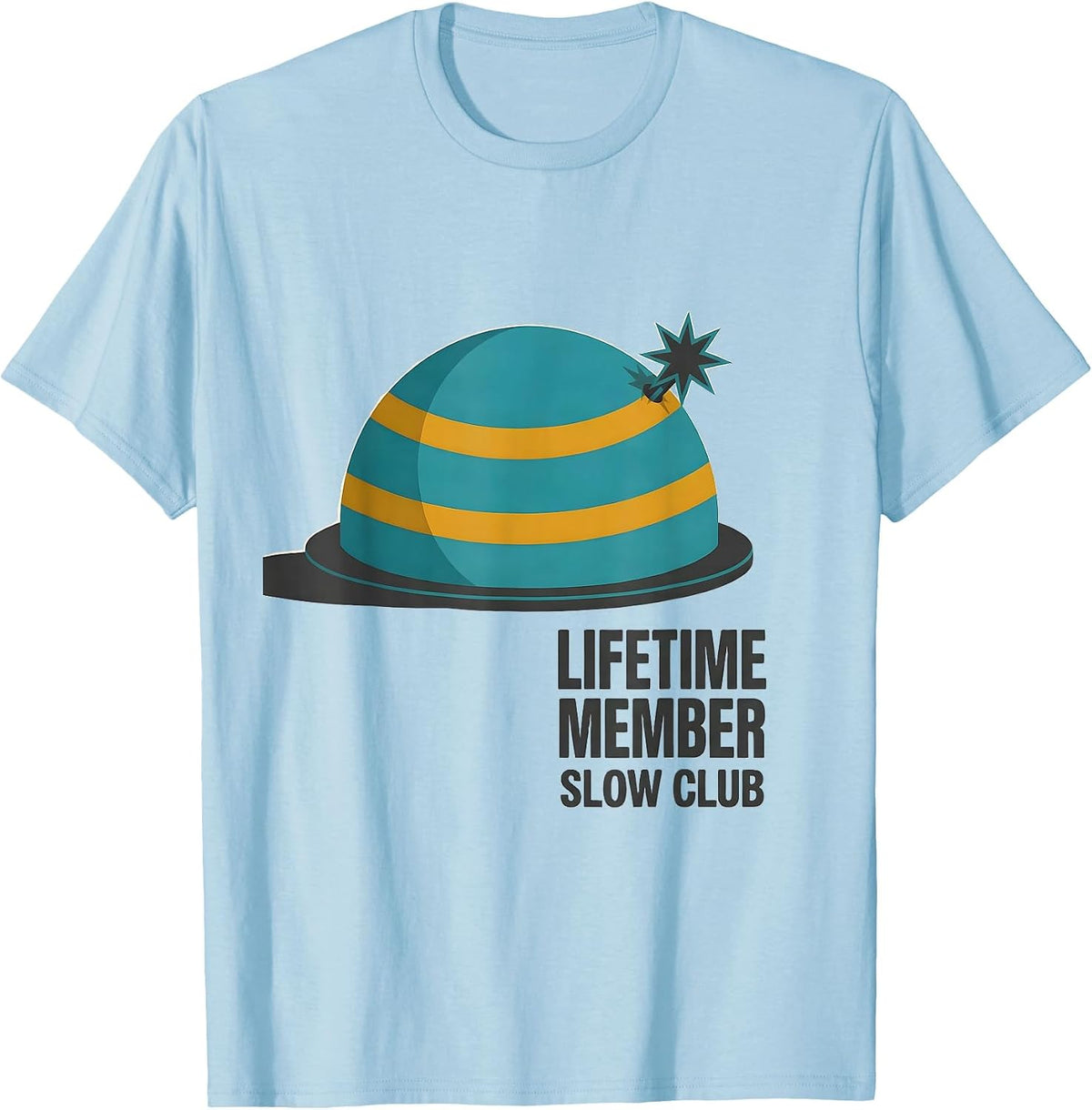 Men's Lifetime Member Slow Club Midcentury Modern Turtle Lover T-Shirt - Baby Blue