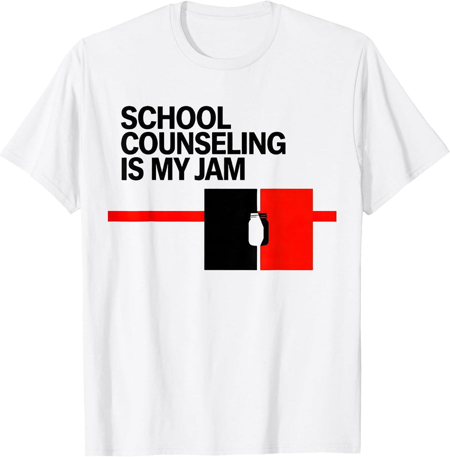 Men's School Counseling Is My Jam Funny School Counselor Back T-Shirt - White