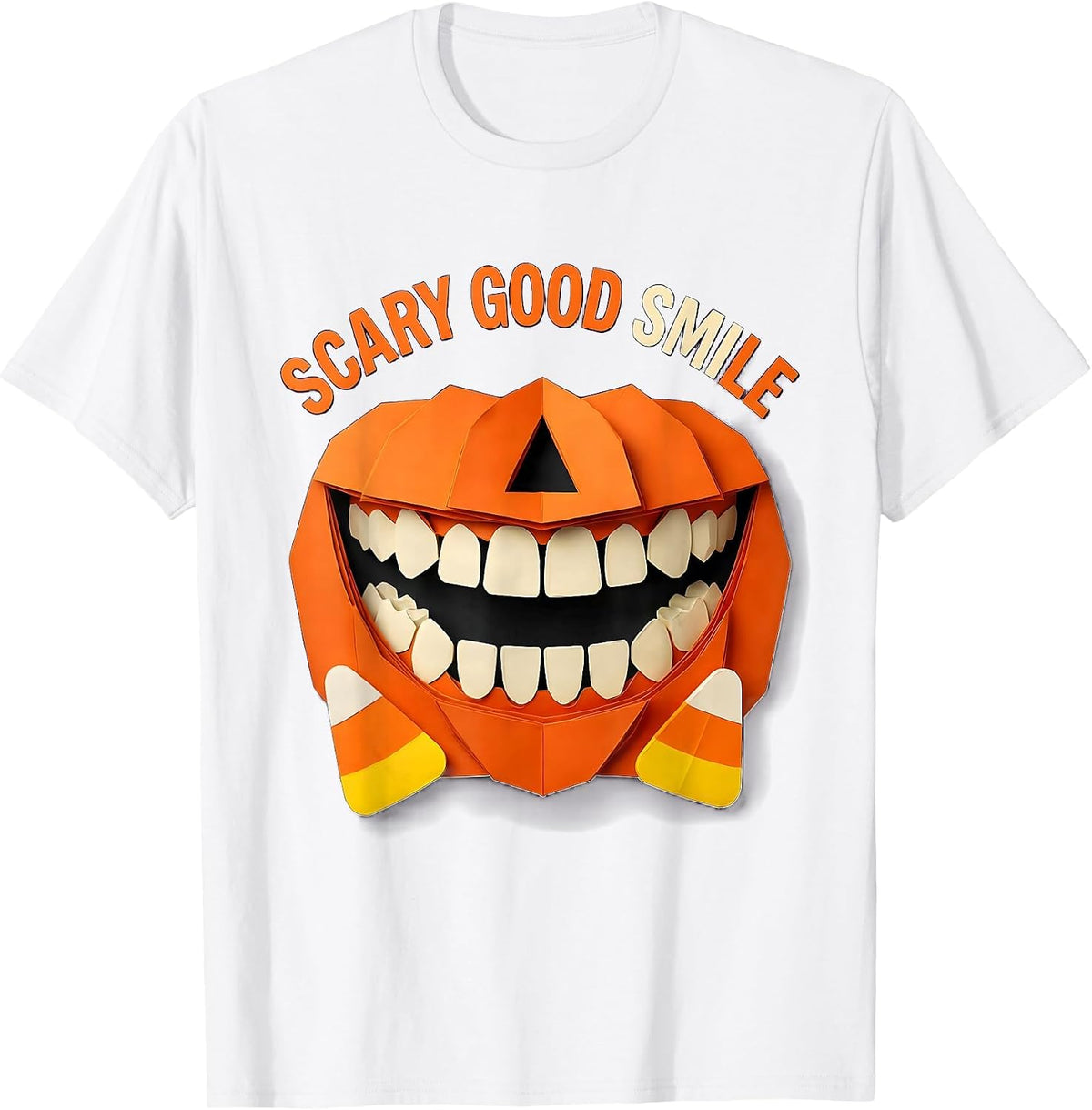 Men's Halloween Scary Good Smile Dental Design T-Shirt - White