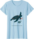 Women's I Cut The Rings Before They Get There Funny Sea Turtle T-Shirt - Baby Blue