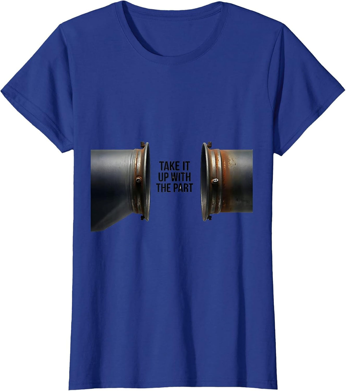 Women's Take It Up With The Part Funny Mechanic Skeleton Auto Repair T-Shirt - Royal Blue