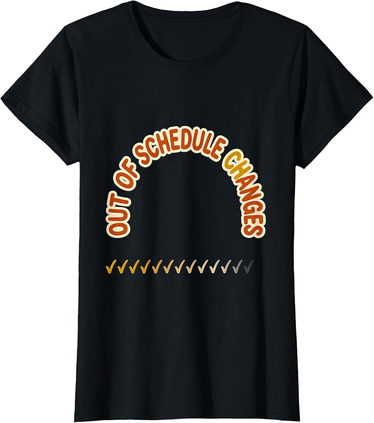 Out Of Schedule Changes Funny School Counselor Retro Groovy T-Shirt - Black