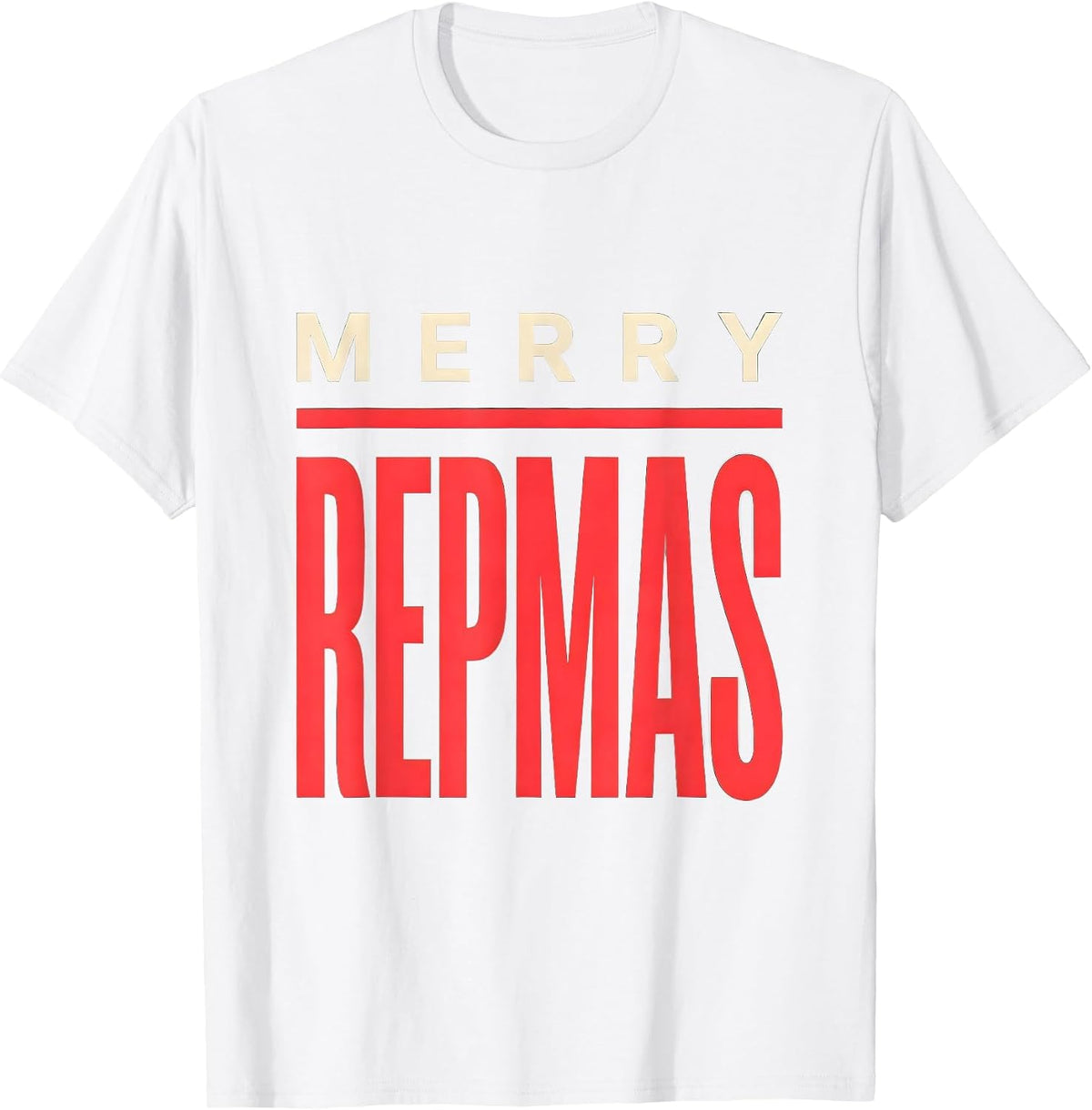 Men's Merry Repmas Funny Christmas Gym Weightlifting Fitness Gift T-Shirt - White