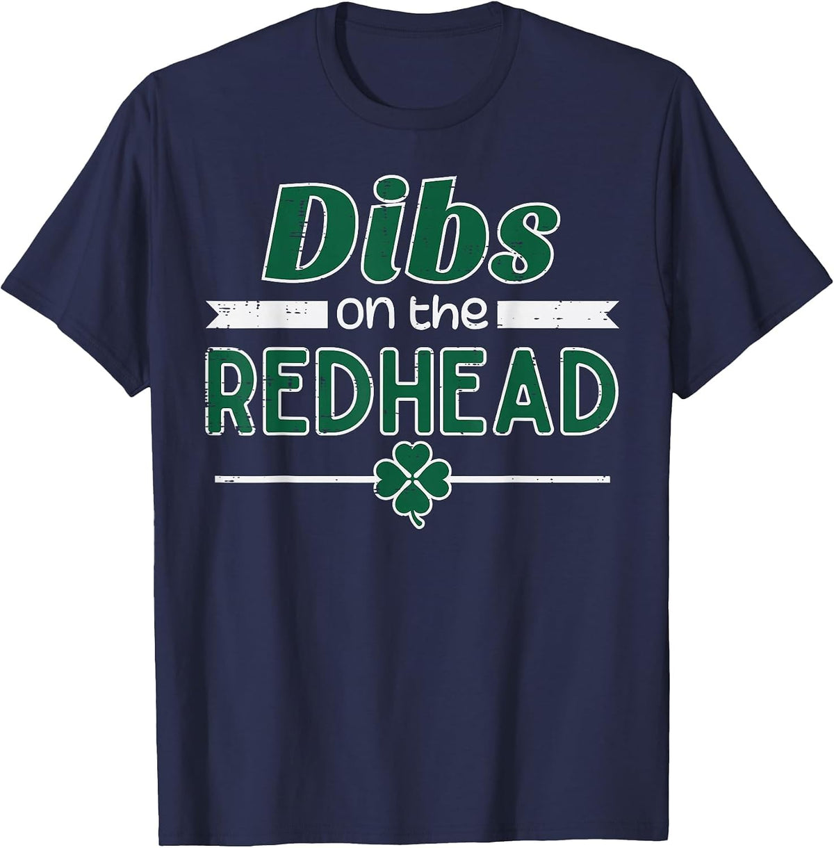 St Patricks Day Dibs On Redhead Saint Pattys Men Women Kids T-Shirt - Navy Blue