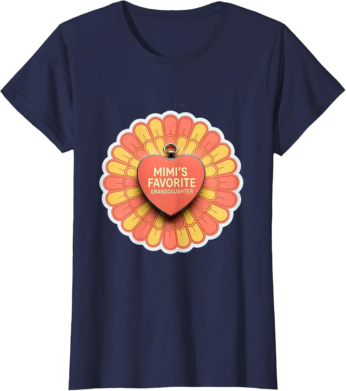 Women's Mimi's Favorite Granddaughter Funny Grandma Grandchild T-Shirt - Navy Blue