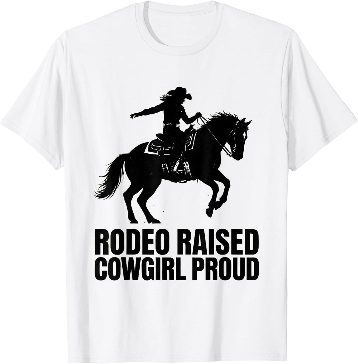 Men's Rodeo Raised, Cowgirl Proud Vintage Western Cowgirl T-Shirt - White