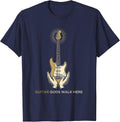 Guitar Gods Walk Here 80s Rock Band Design T-Shirt - Navy Blue