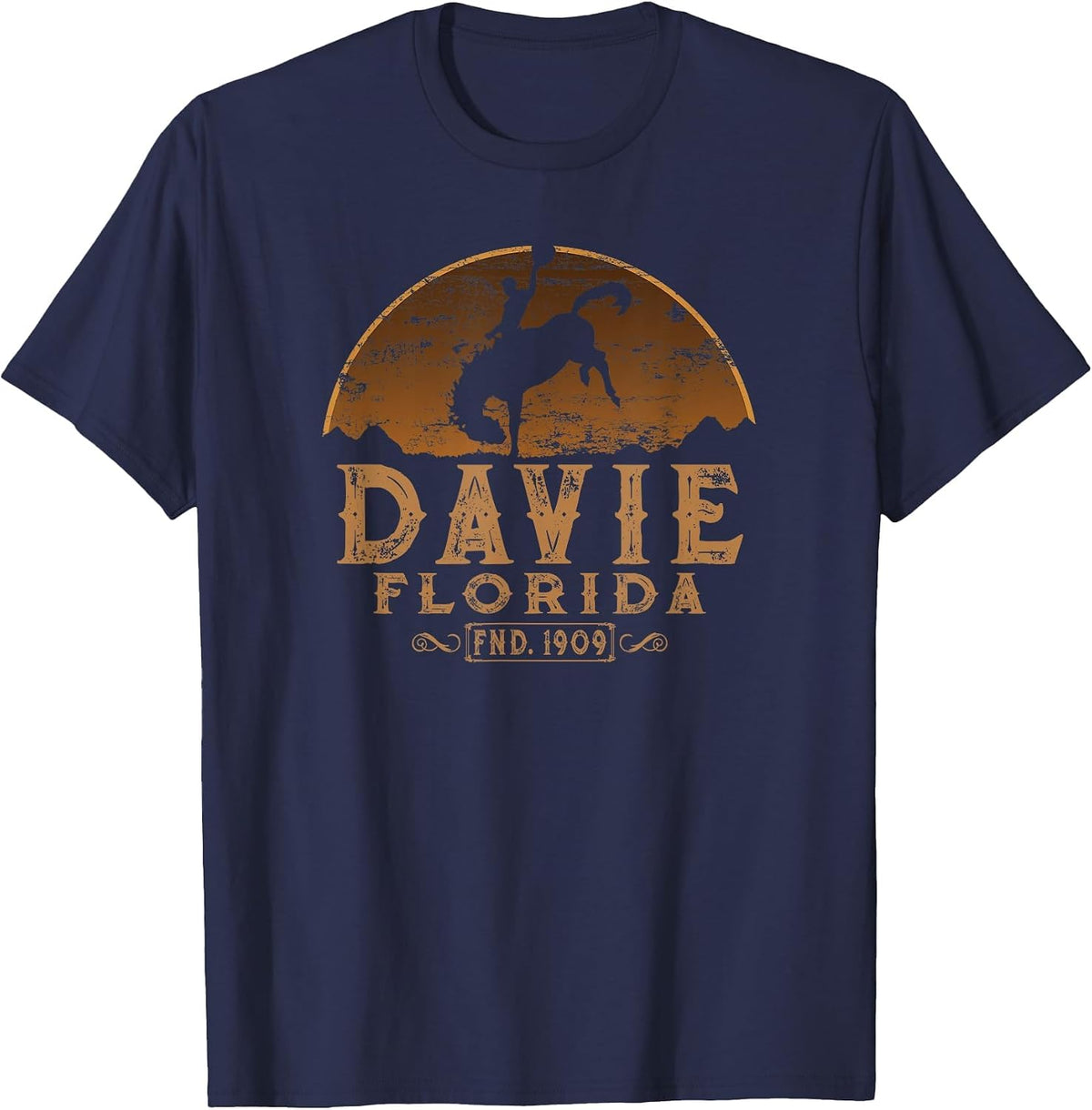 Davie Florida FL Rodeo Cowboy T-Shirt - Navy Blue