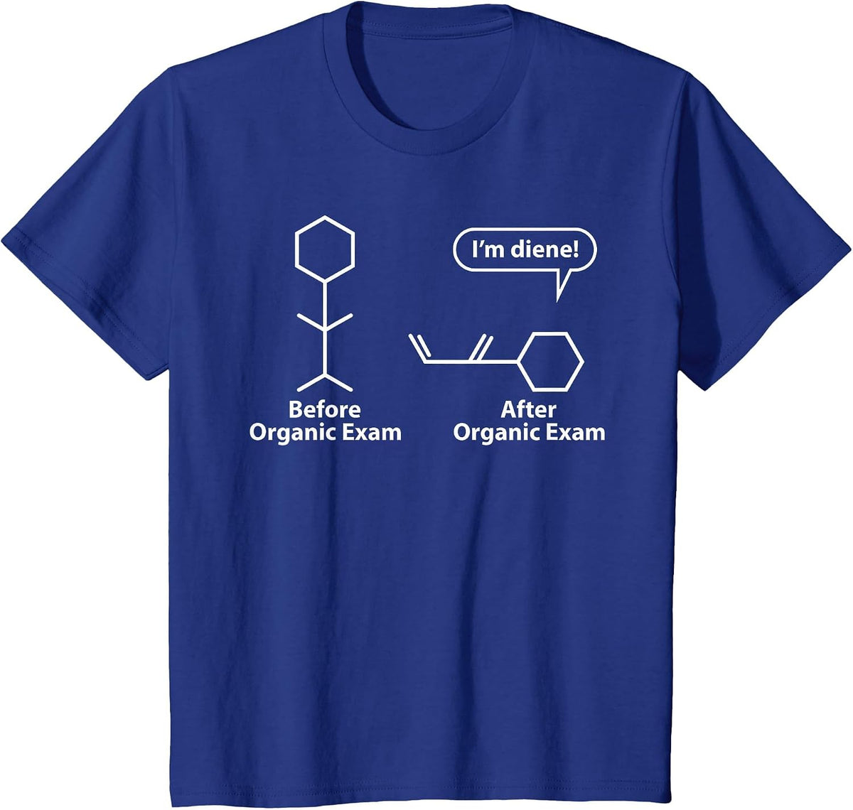 Funny Puns - Before After Organic Chemistry Exam - I'm Serving T-Shirt - Royal Blue