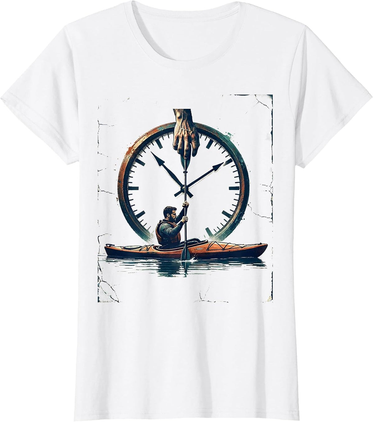 Kayak Paddler Distressed Kayak Lover Humor T-Shirt - White