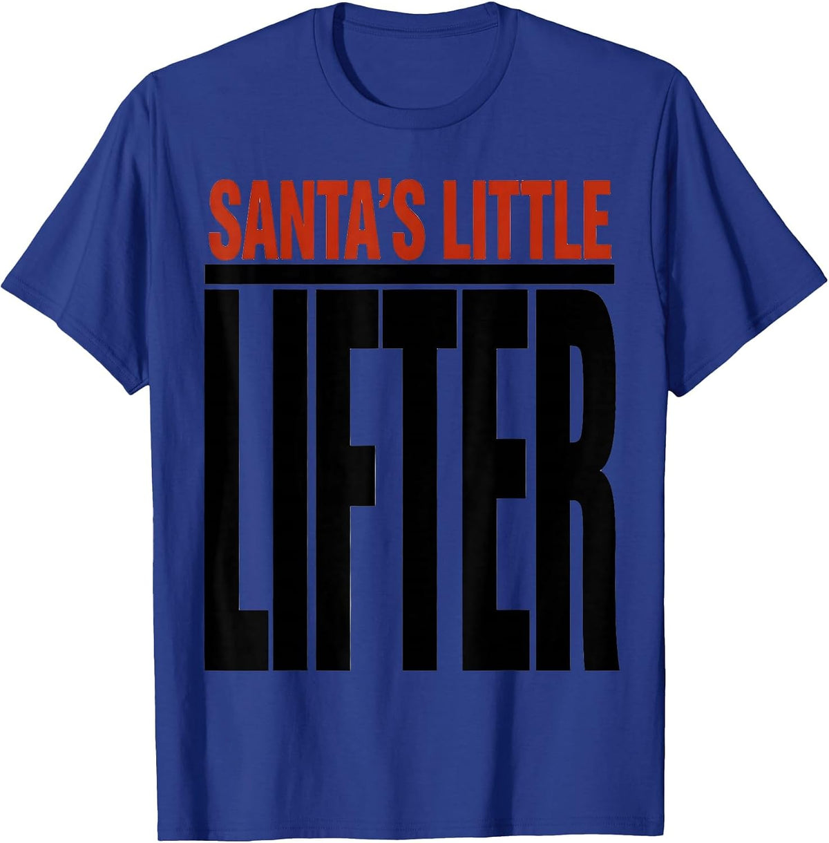 Men's Santa's Little Lifter Funny Christmas Gym Workout T-Shirt - Royal Blue
