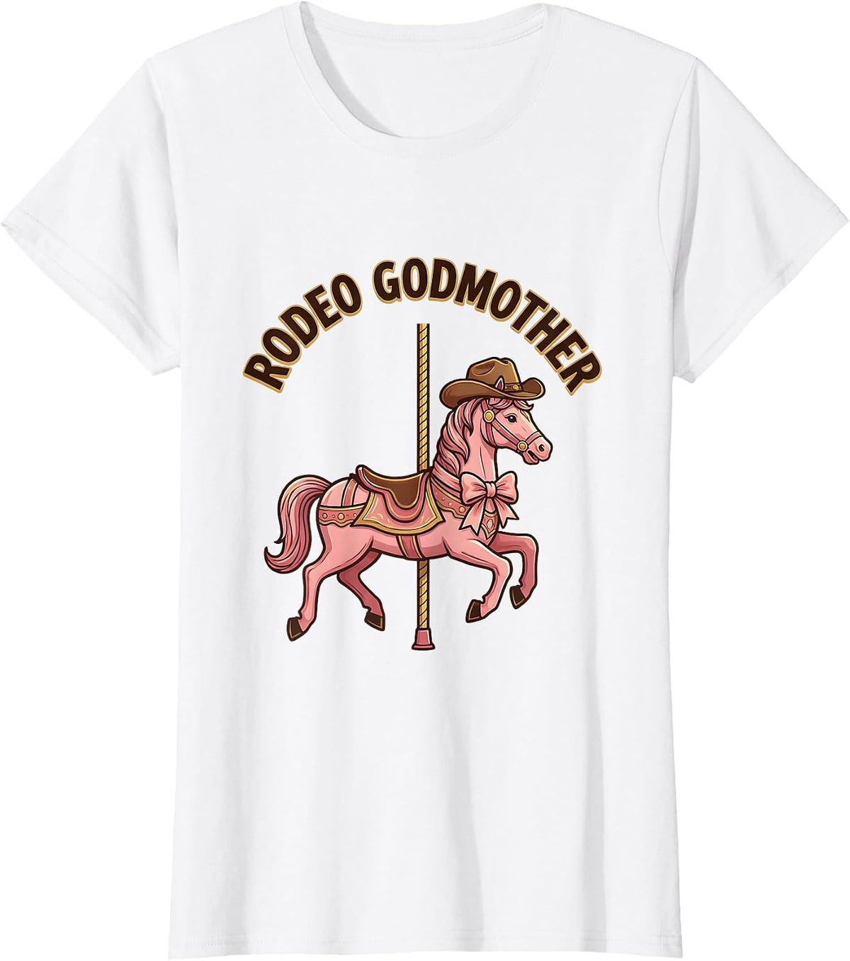 Women's Rodeo Godmother Playful Cowgirl Birthday Party Family T-Shirt - White
