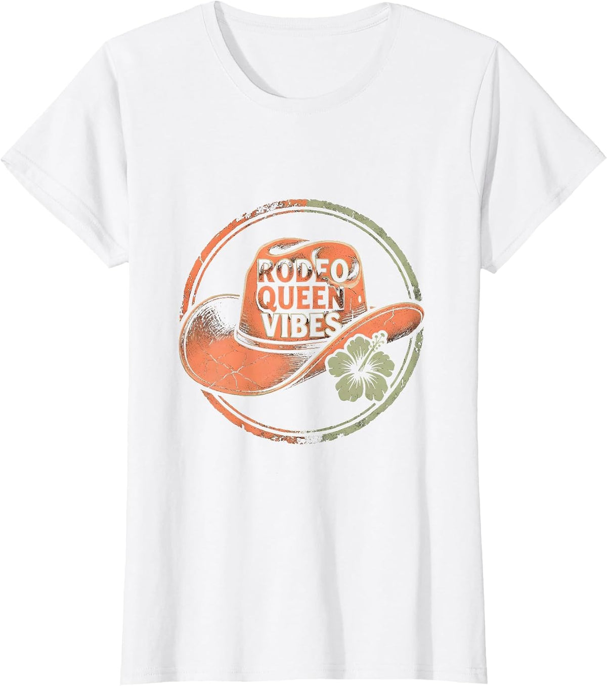 Rodeo Queen Vibes Girls Cowgirl Design T-Shirt - White