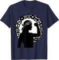 Rosie the Riveter Gear Cog Bandana Illustration T-Shirt - Navy Blue