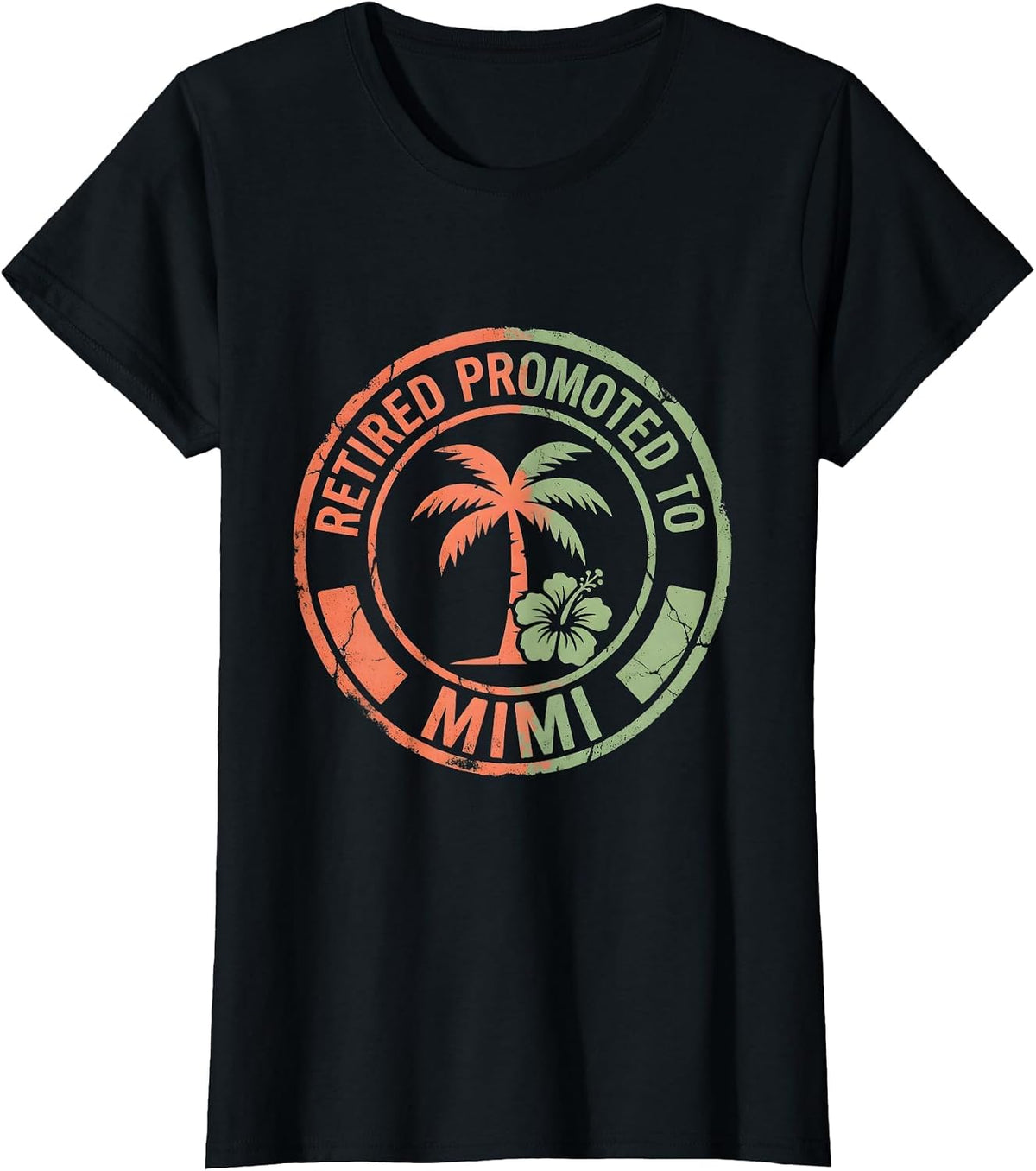 Retired Promoted to Mimi Grandmother Design T-Shirt - Black