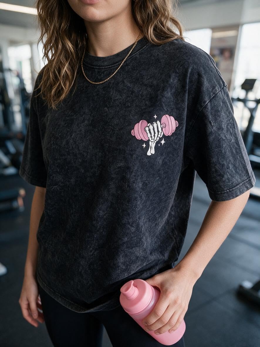 I Literally Hate Everyone Printed Women's Gym Shirt - Novelty and Fun Design, Washed Heavyweight Cotton Gym t-Shirt - Apricot