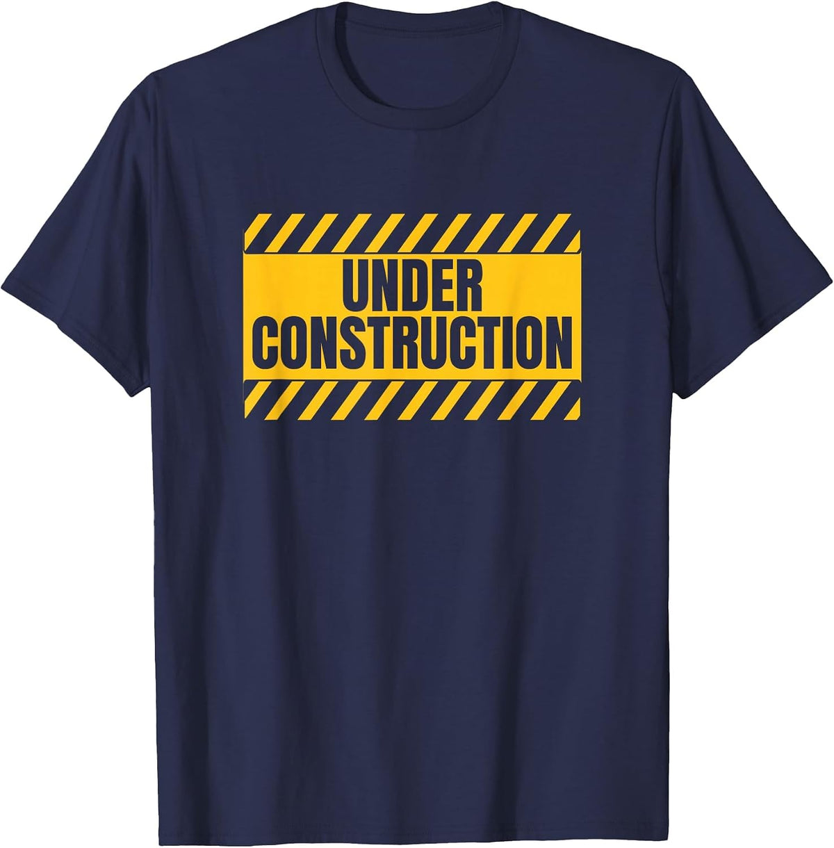 Under Construction Funny Saying T-Shirt Tee for Gym Workout Self Improvement - Navy Blue