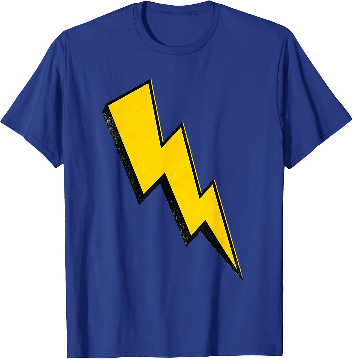Bold Lightning Bolt Screenprint Poster Graphic Icon T-Shirt - Royal Blue
