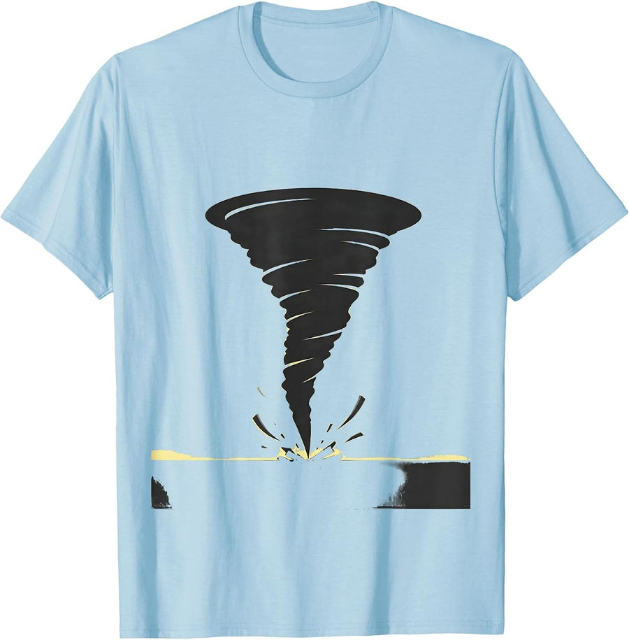 Men's Tornado Touching Down on Open Plains Graphic T-Shirt - Baby Blue