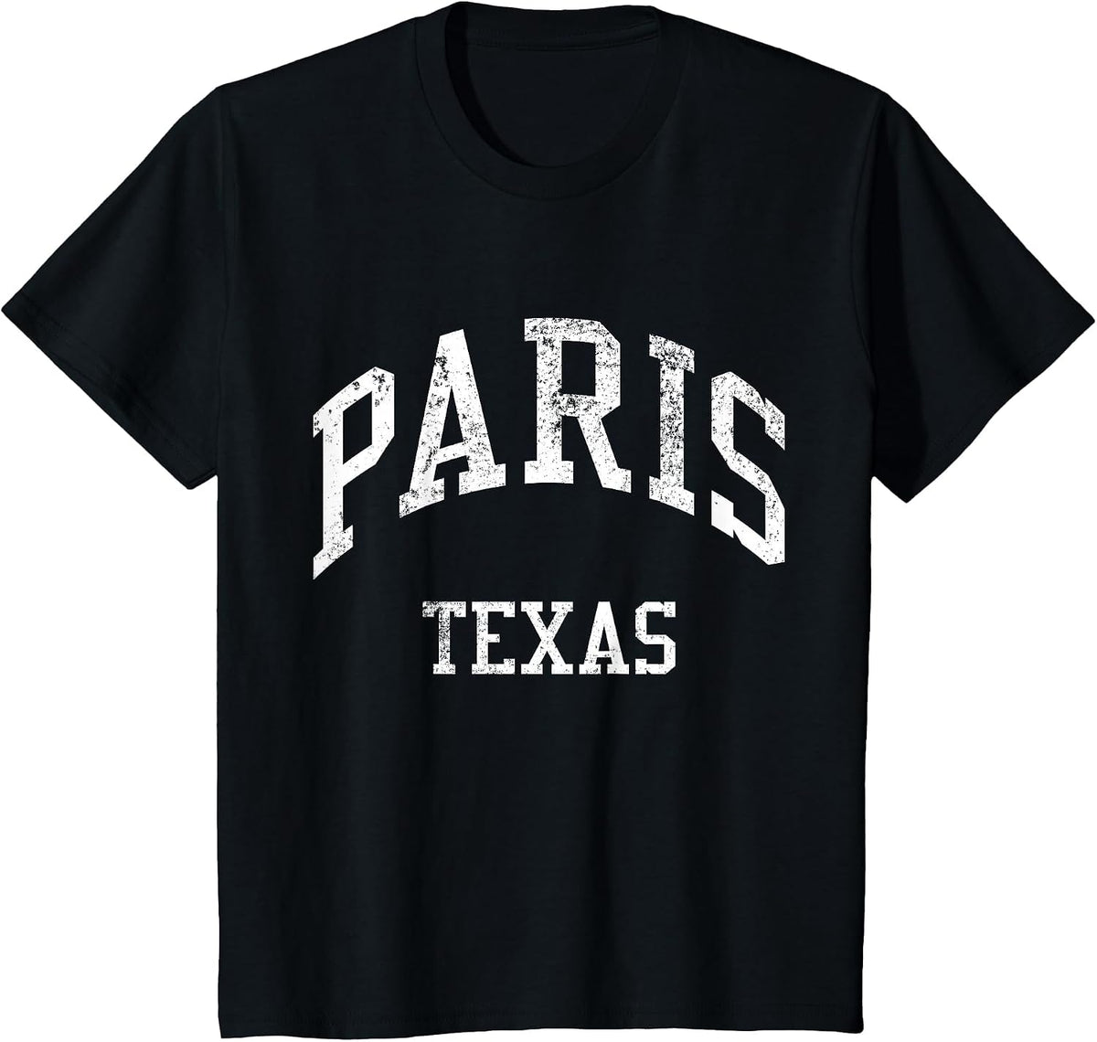 Paris Texas Retro 70s College Sports Style T-Shirt - Black