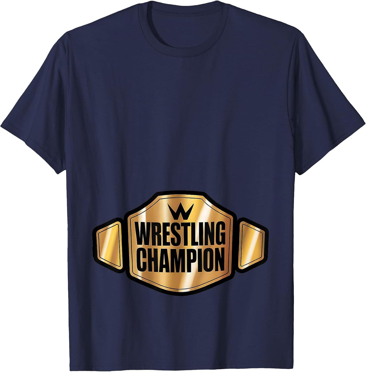 Champion Belt Funny Wrestling Wrestler Costume Halloween T-Shirt - Navy Blue