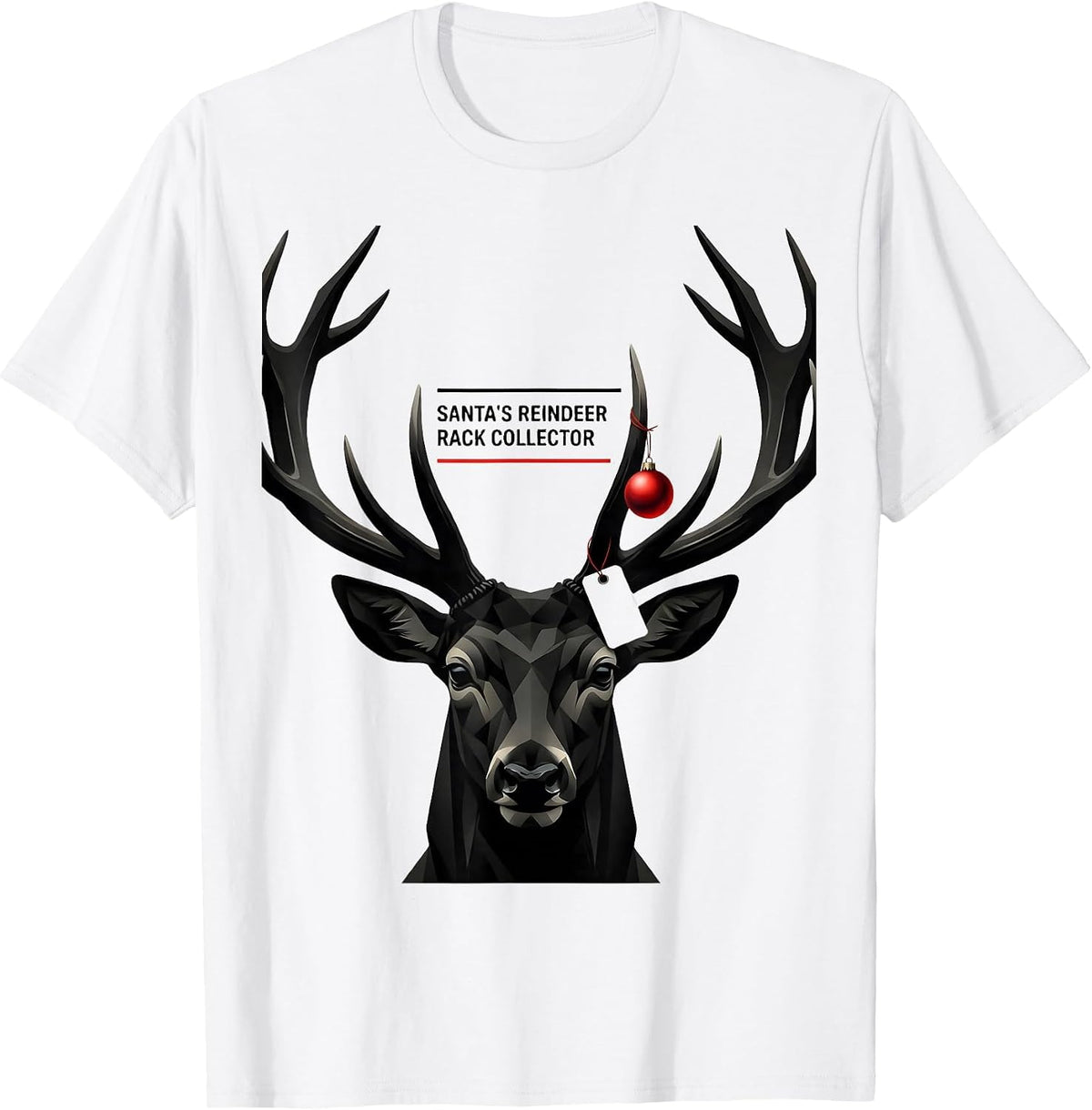 Men's Santa's Reindeer Rack Collector Funny Christmas Deer Hunter T-Shirt - White