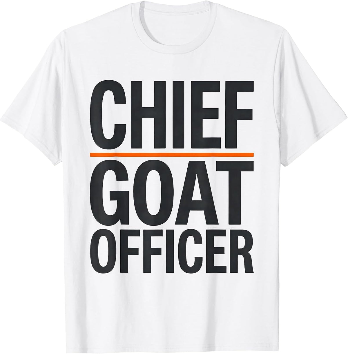 Men's Chief Goat Officer Funny Animal Mascot Novelty Humor T-Shirt - White
